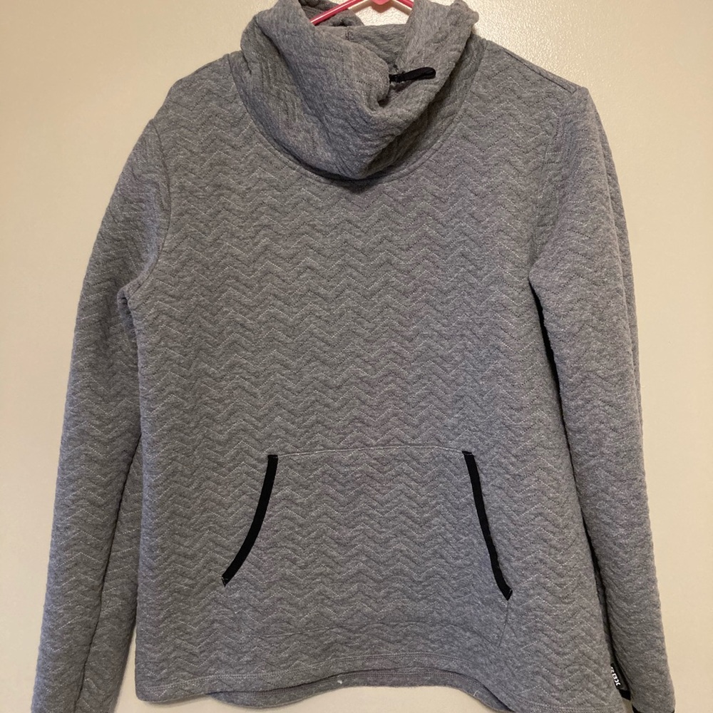 Quilted Cowl Neck Sweatshirt RBX Gray Warm